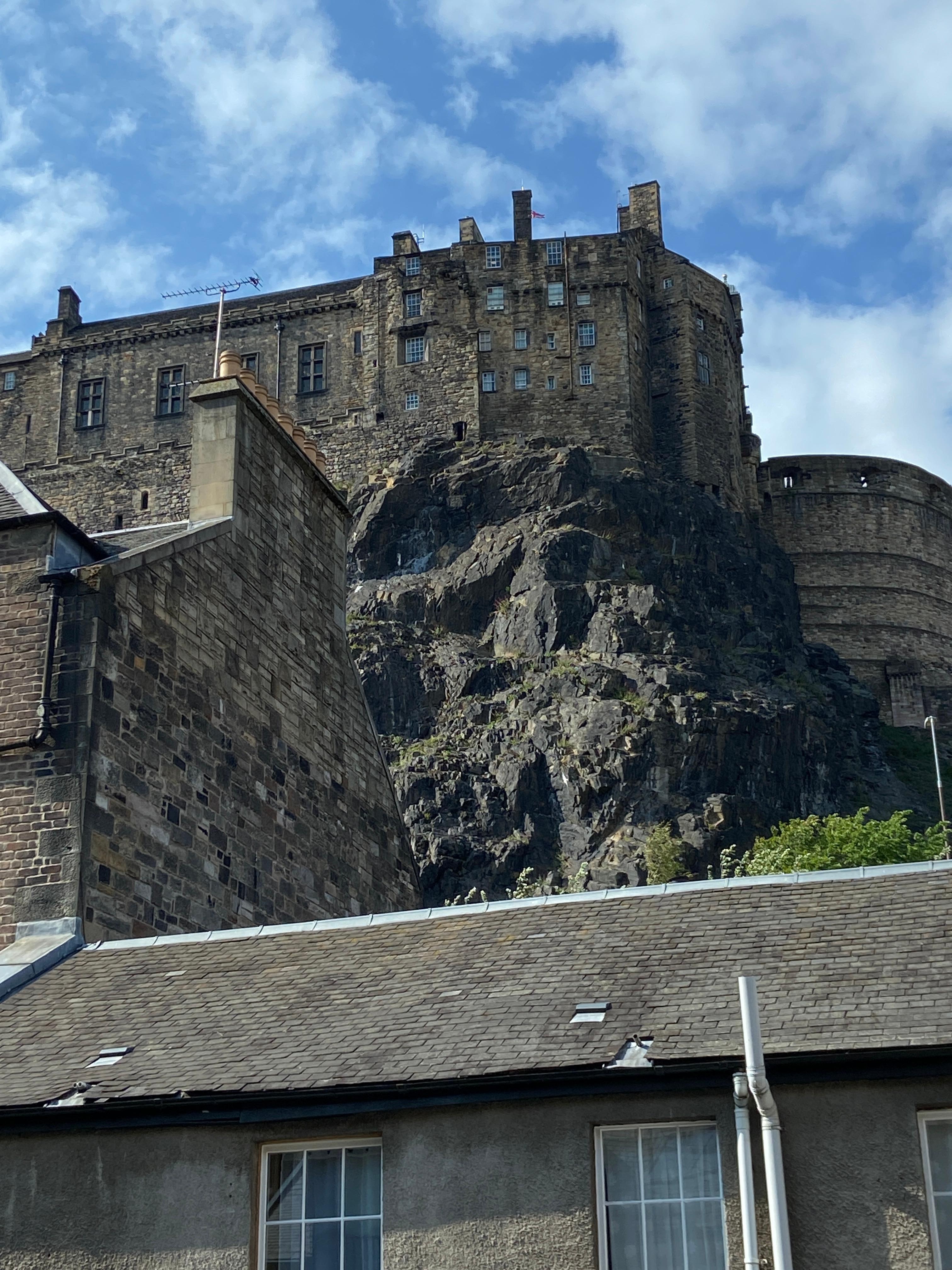 View of Edinburgh Castle from apartment window