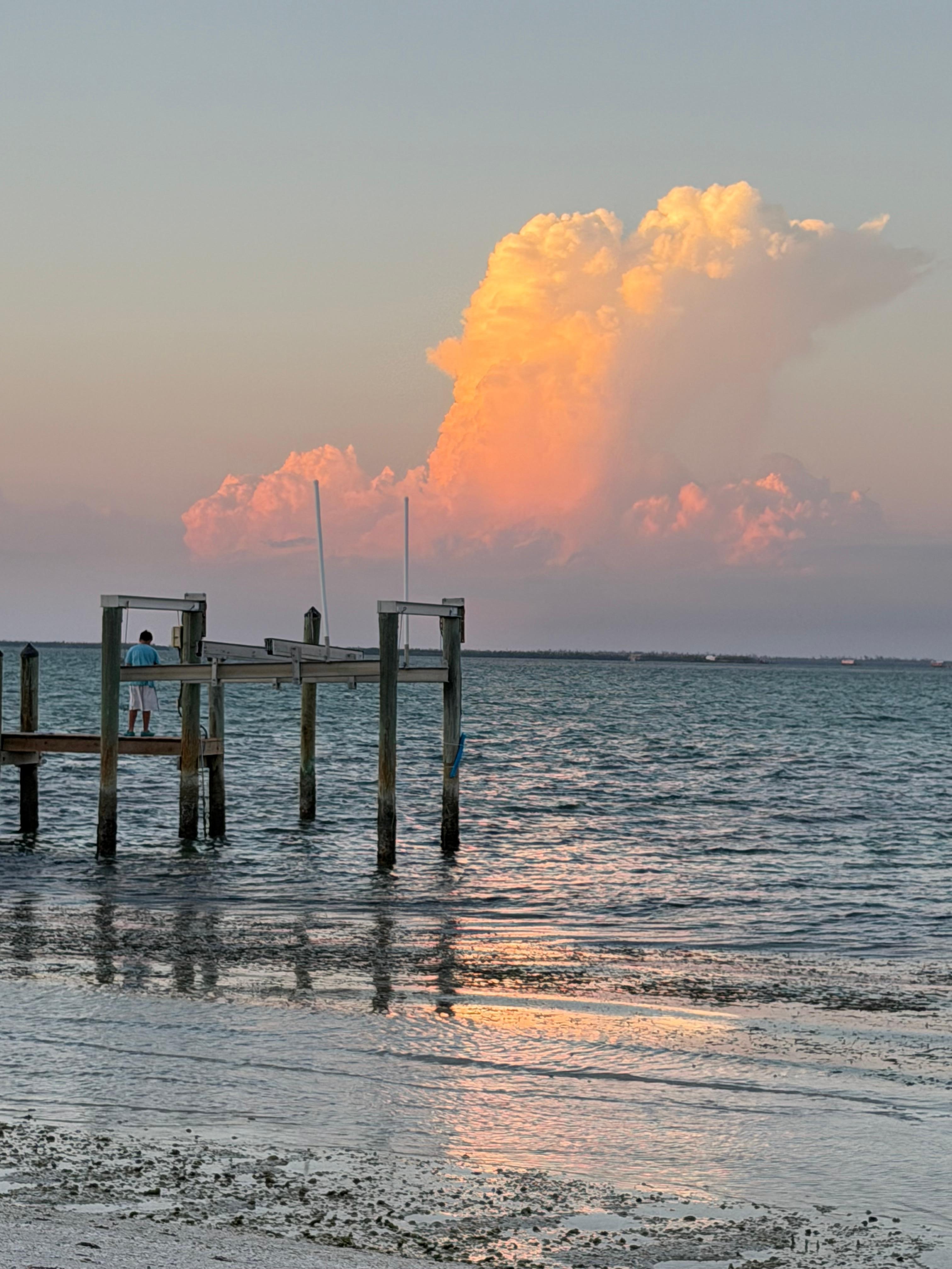 View from the beach looking at the dock 