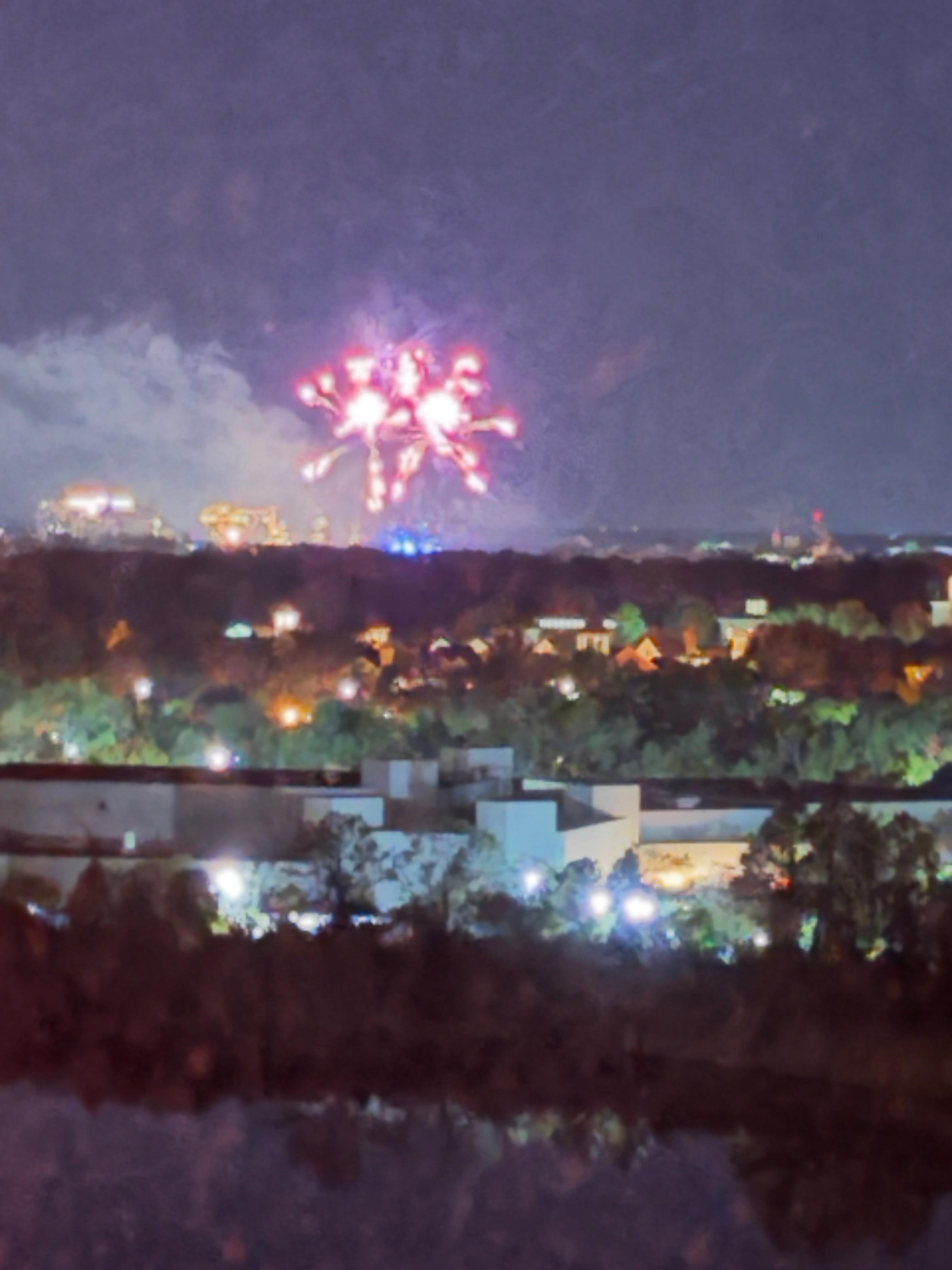 View of fireworks at Epcot from my room