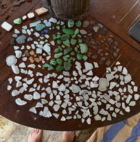 Lots of beach glass on the beach