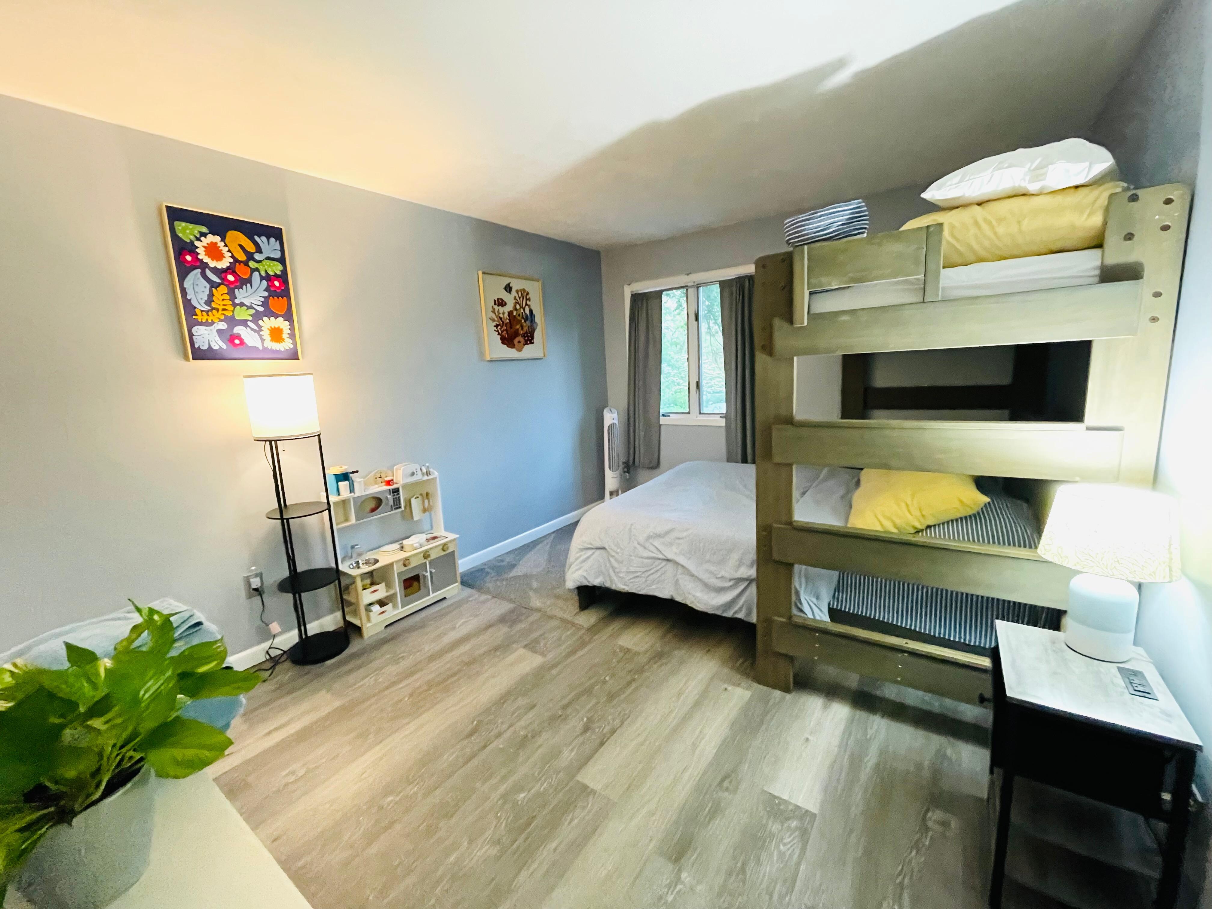 Upstairs bedroom with kids play kitchen!