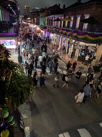 Picture from our balcony onto Bourbon street
