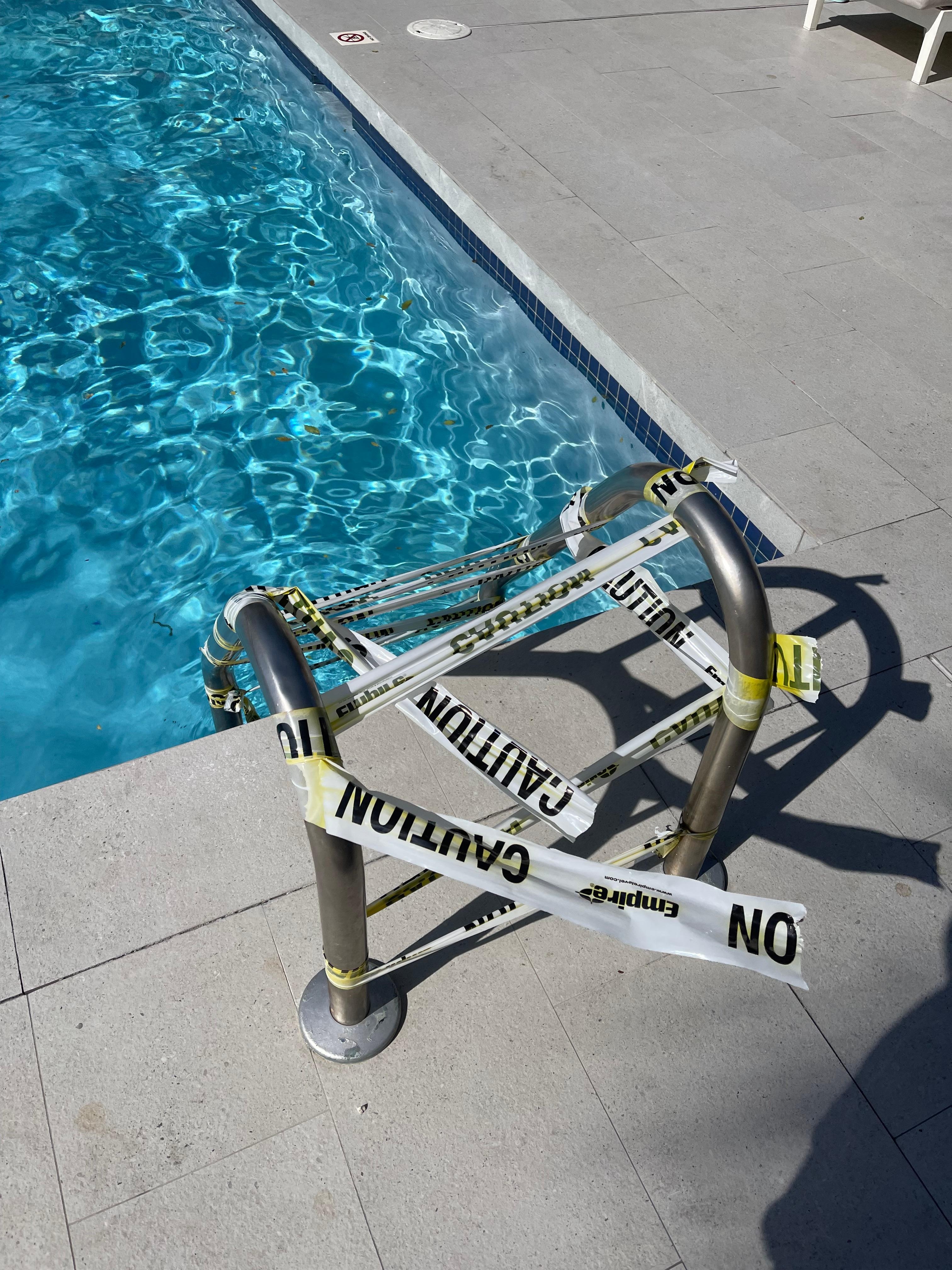 for several days this was on the pool ladder 