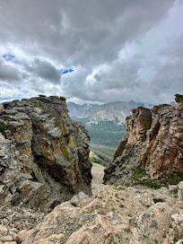 Rock split on Trail Ridge Rd in park