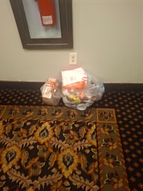 Trash in hall no one around