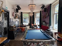 Pool table in lobby by bar