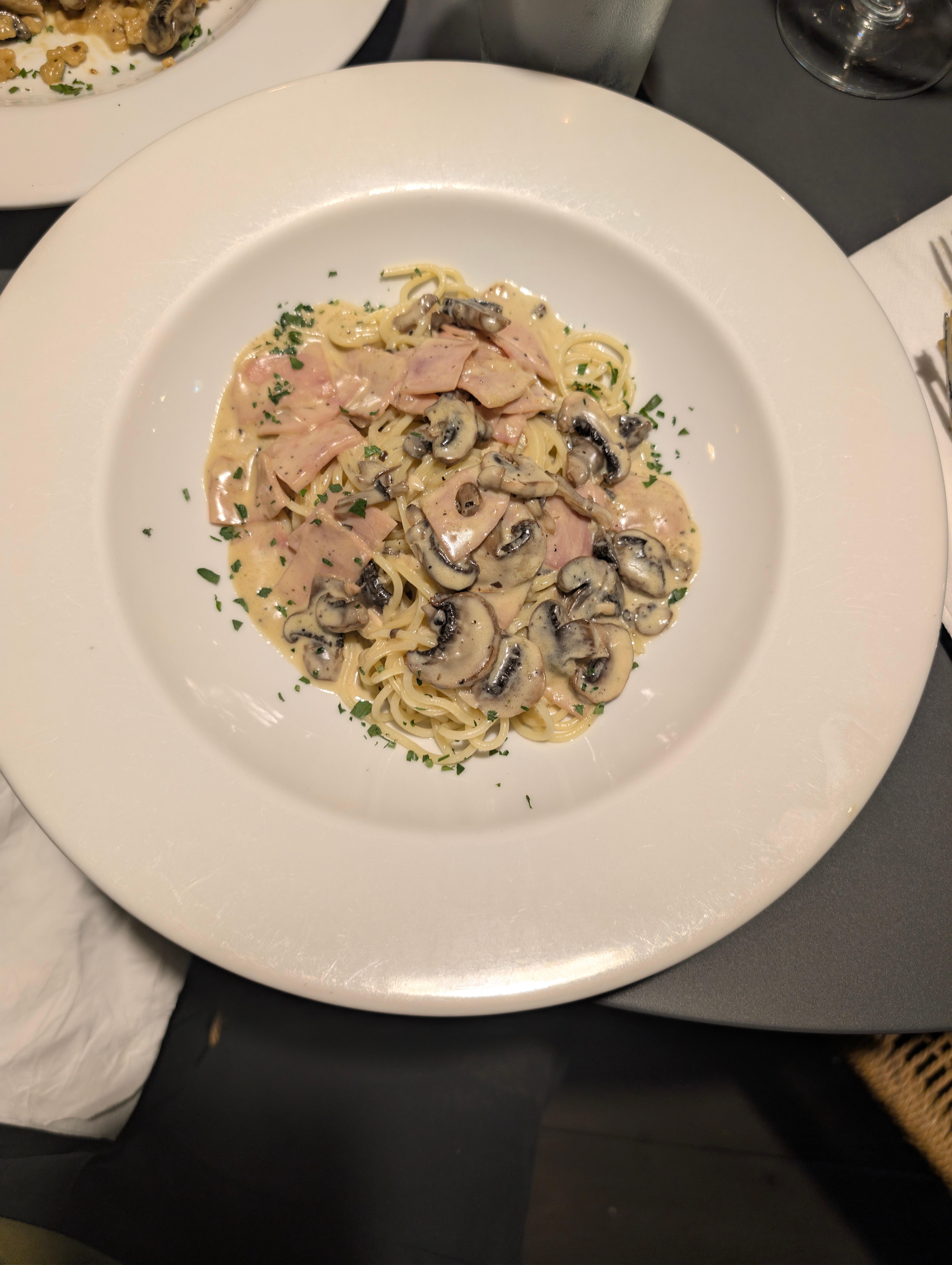 Alfredo fetticini was equally as good.