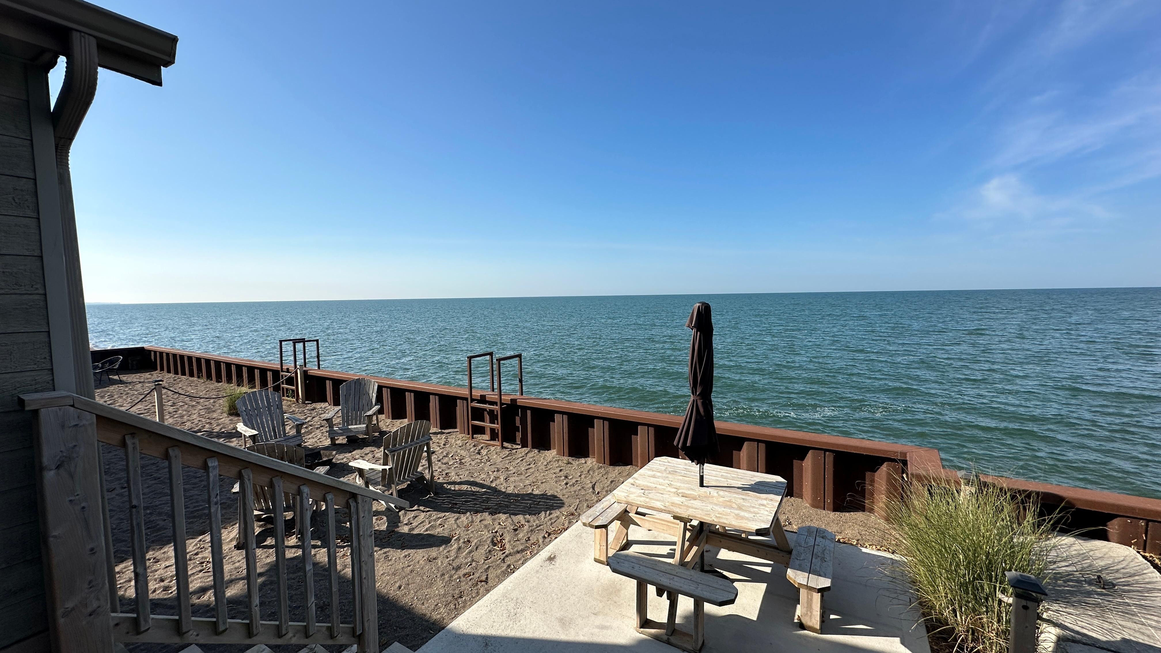Great views of Lake Erie and the passing ships. 
