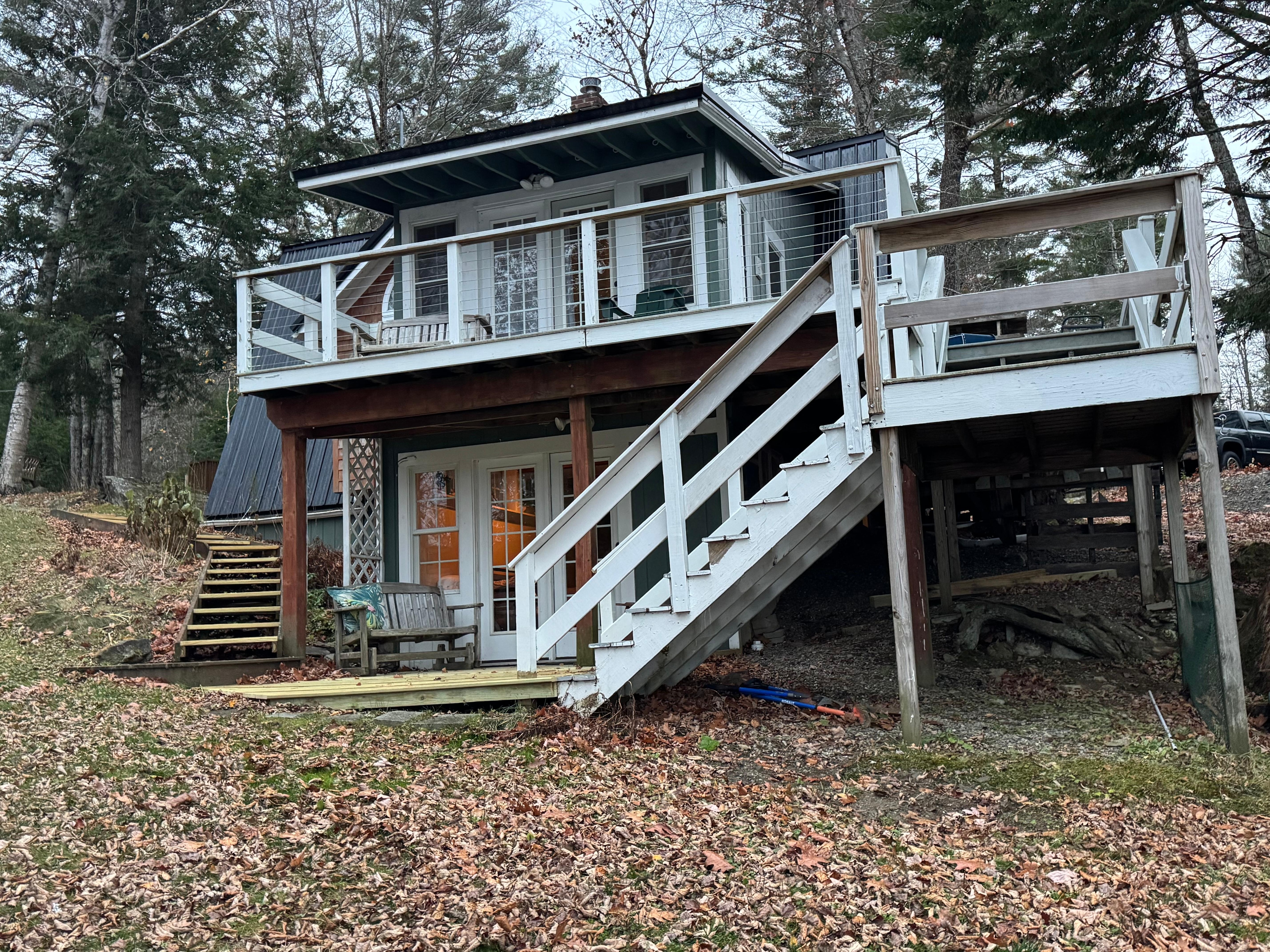 Back of cabin with 180 water views 