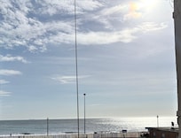 At the end of the parking garage facing the ocean
