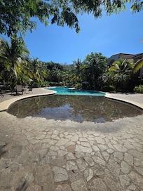 There are two beach entrance pools on the property.