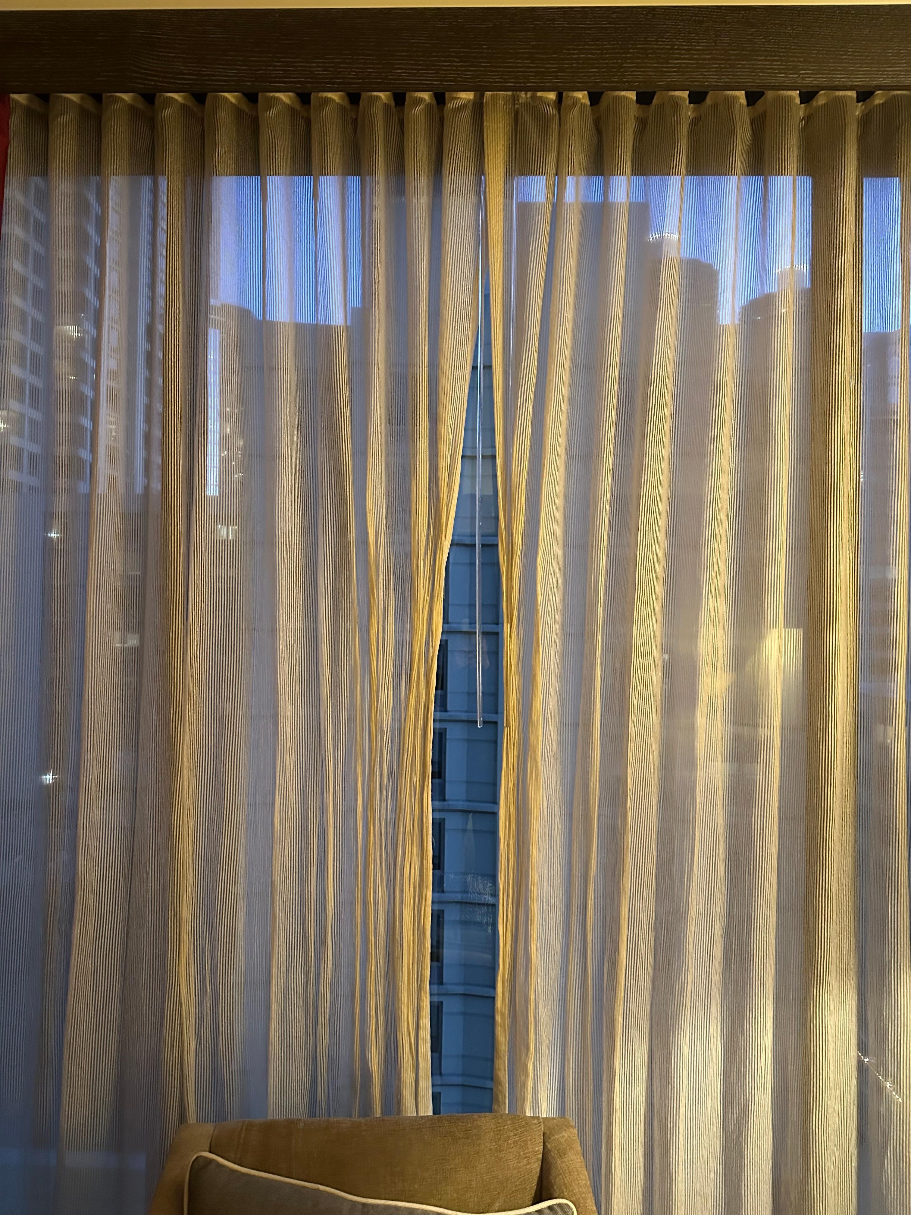 Could not close drapes . They need a good steam.