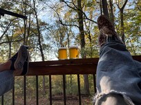 Enjoying some peace and quite on the back porch.