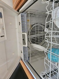 Even after been "cleaned" the dishwasher is stained so it looks dirty no matter what.