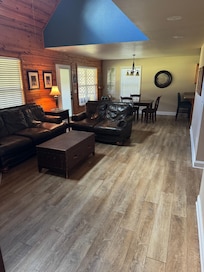 Living room and dining room in the back