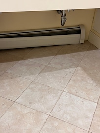 One of two baseboard heaters