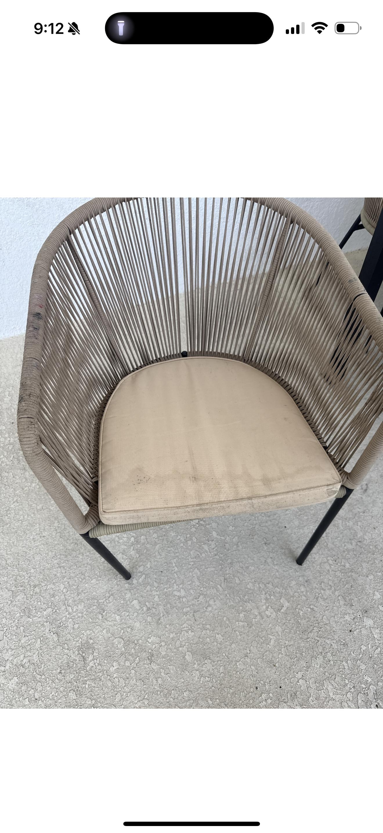 Patio furniture covered in mold 