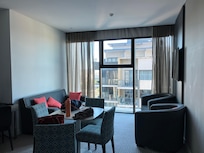 Spacious living area - loved the floor to ceiling windows and the views