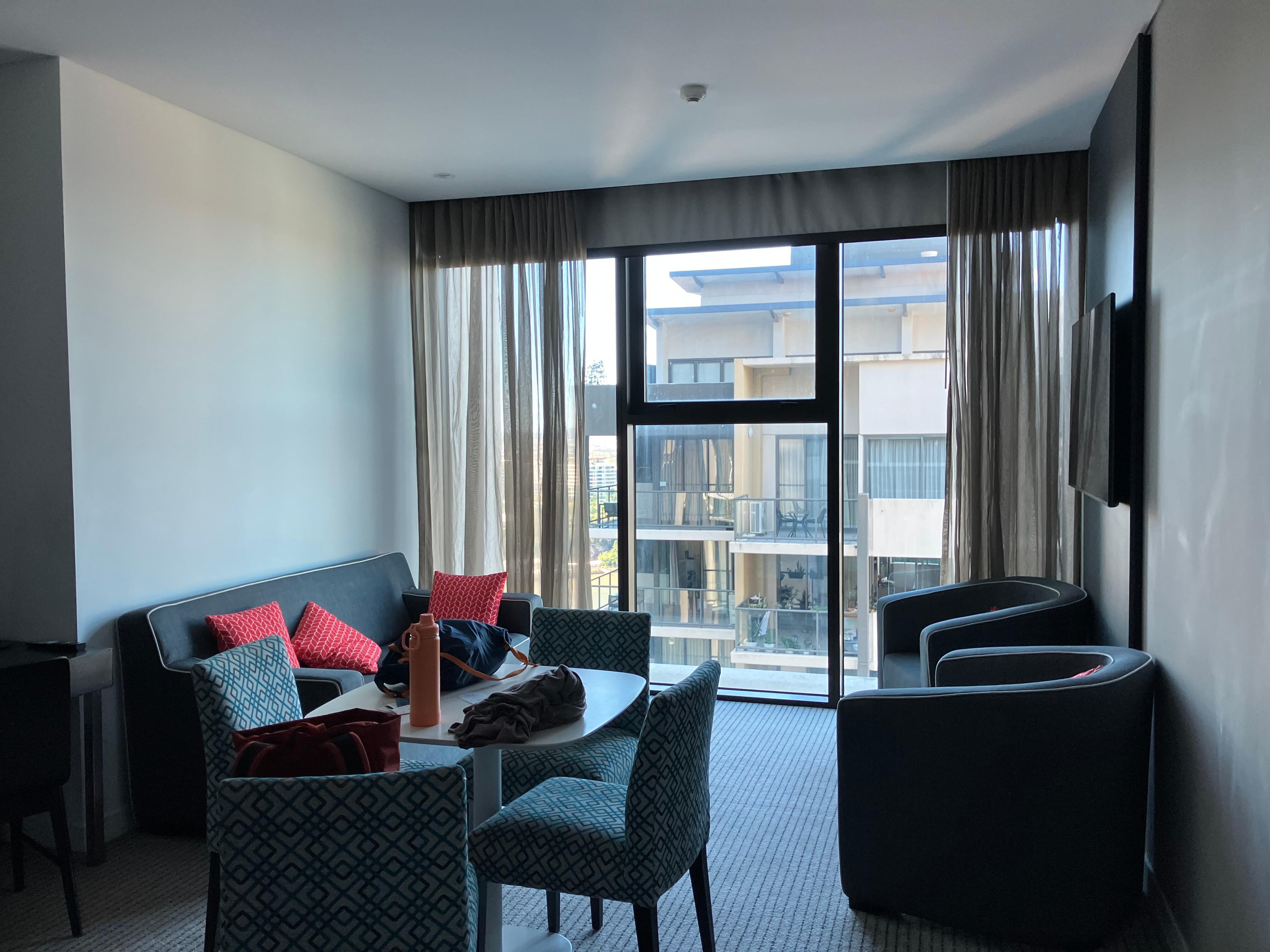 Spacious living area - loved the floor to ceiling windows and the views