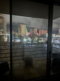 Great views of the city lights.