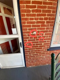 Bullet holes from the battle