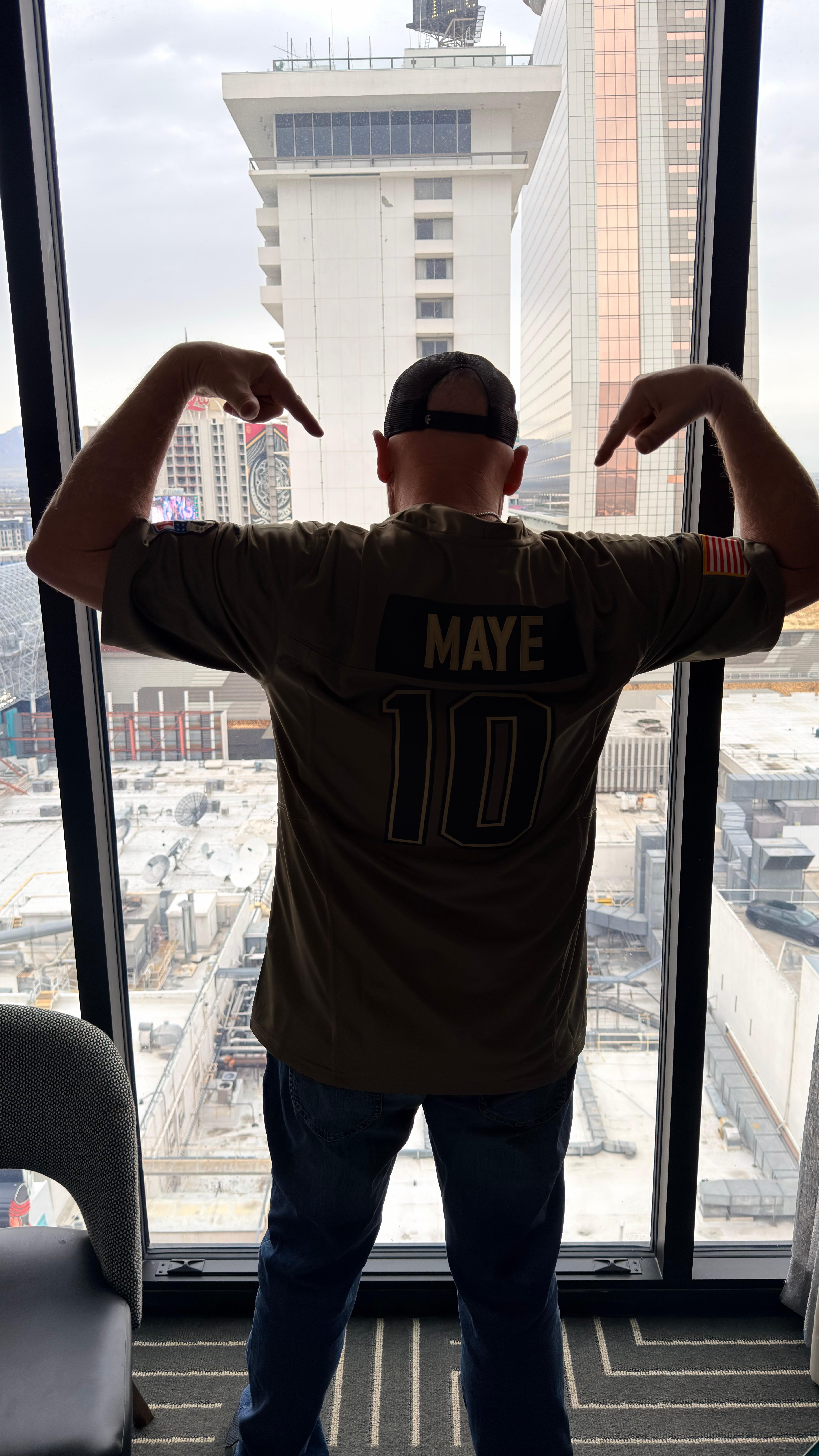 Top floor (14th) view from my room. Go Patriots! 