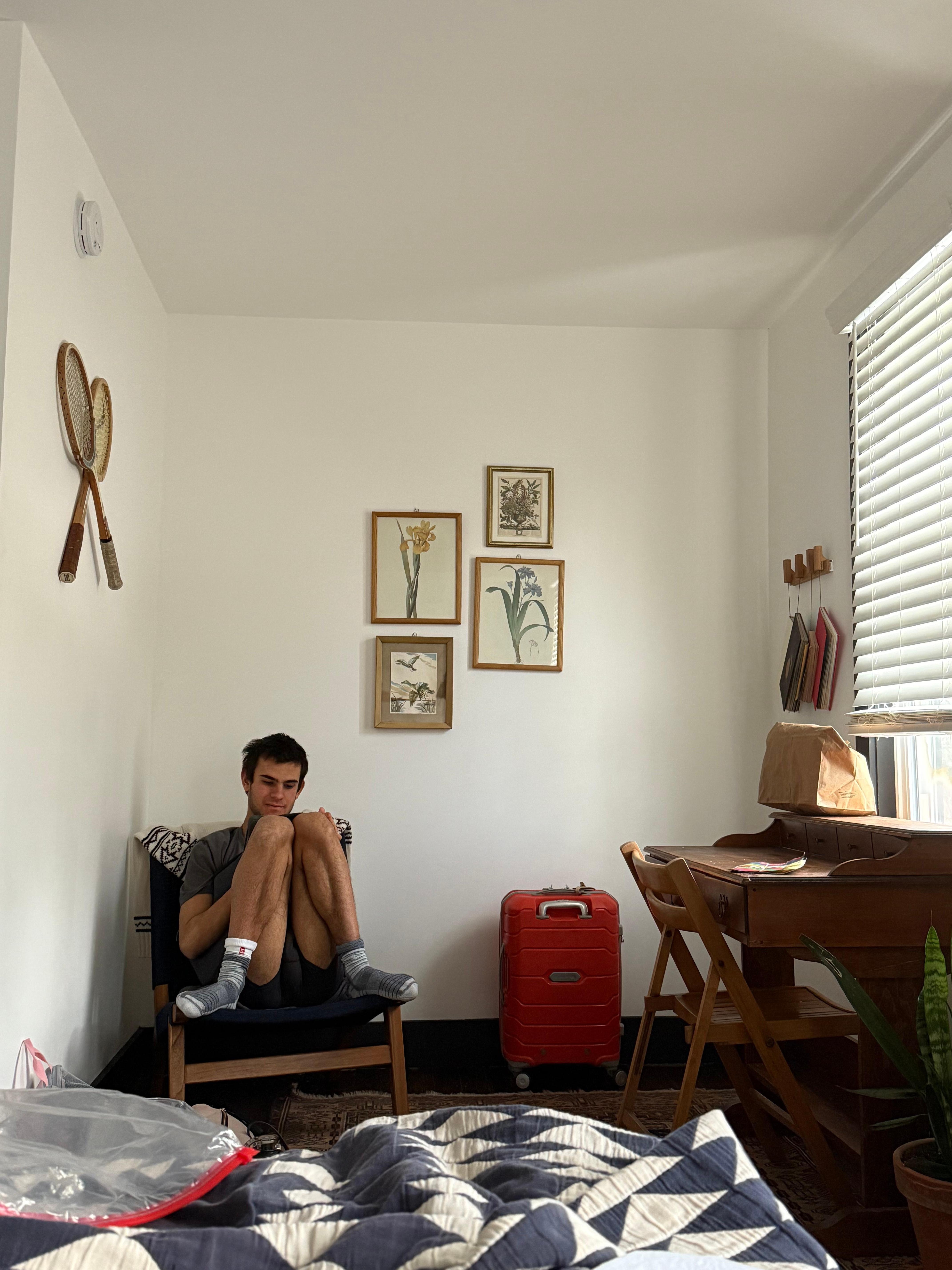 Chilling in our room