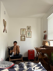 Chilling in our room