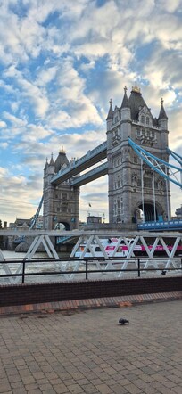 An image of Tower Bridge from the hotel entrance.