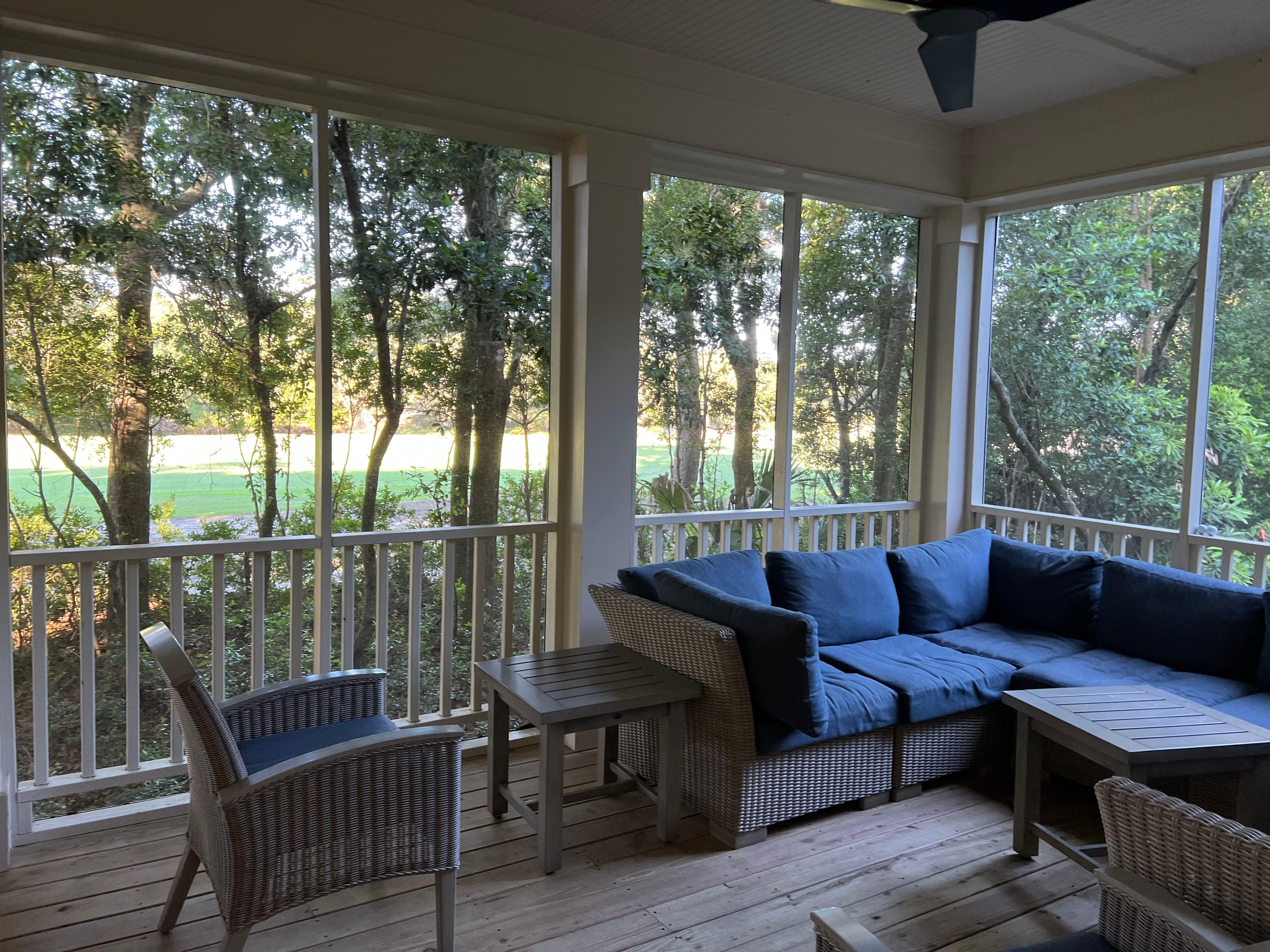Huge screened in porch overlooking golf course