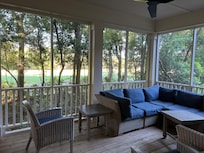 Huge screened in porch overlooking golf course
