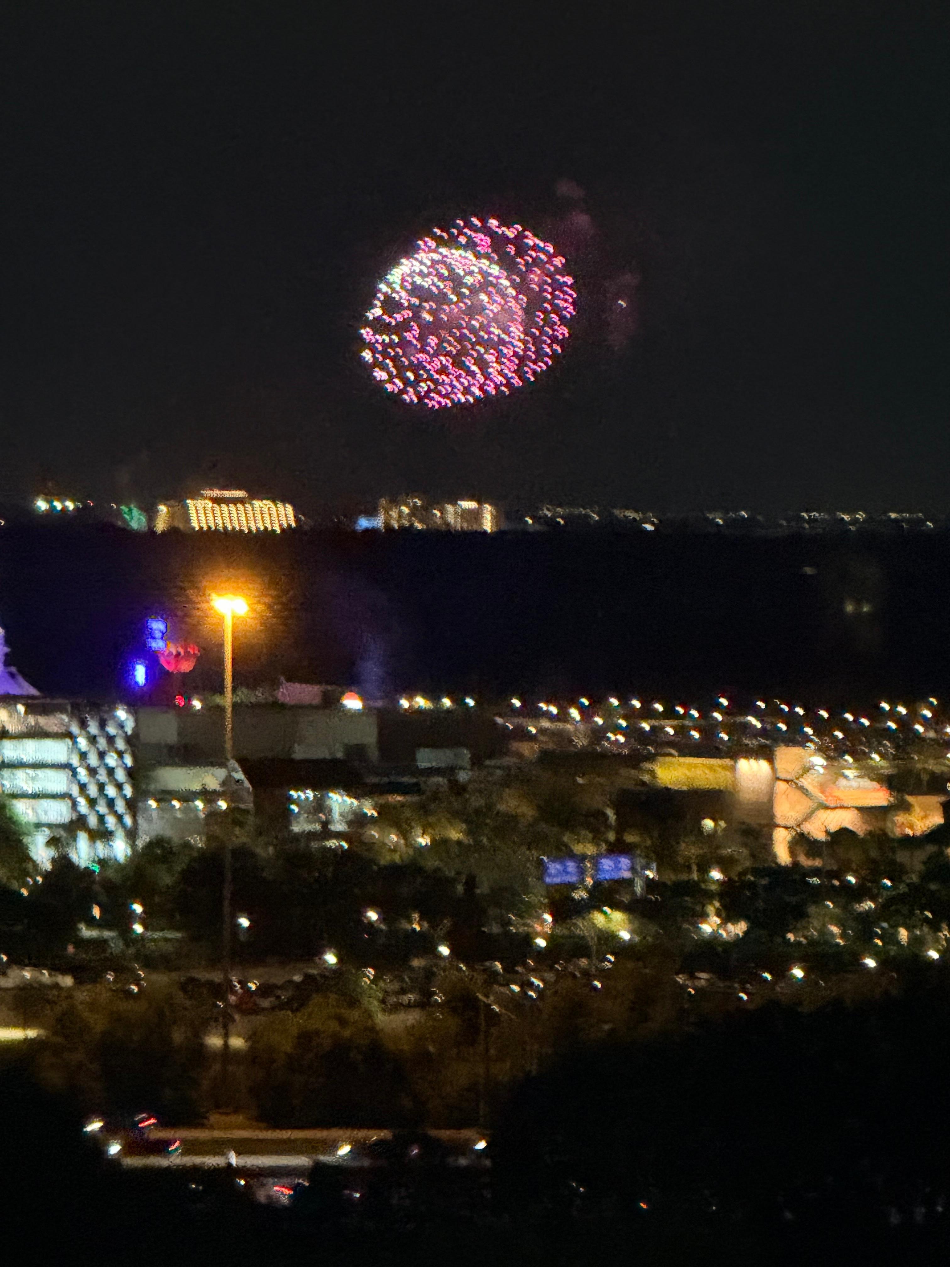 Disney fireworks from our balcony. 