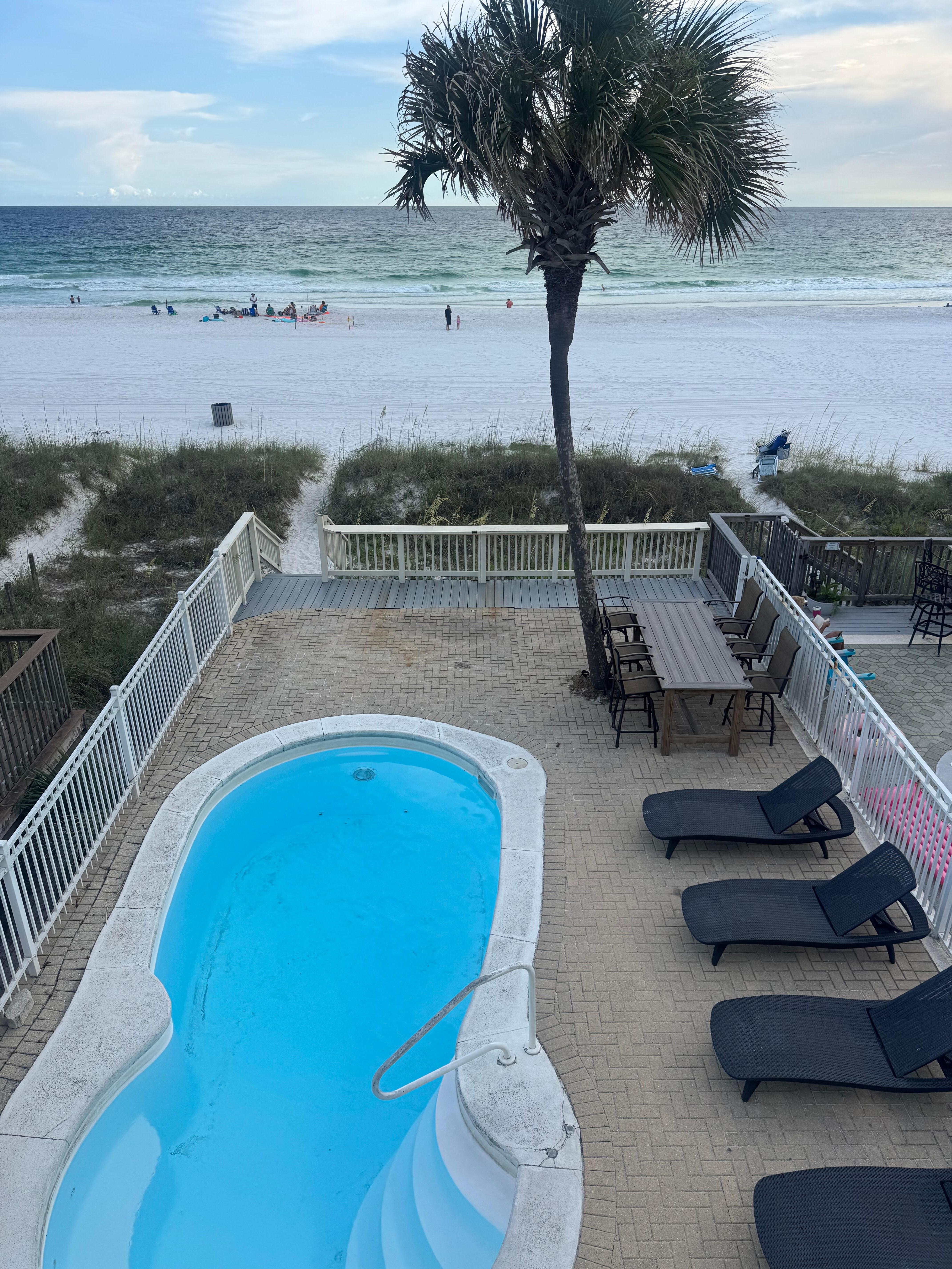 View from the second floor balcony.