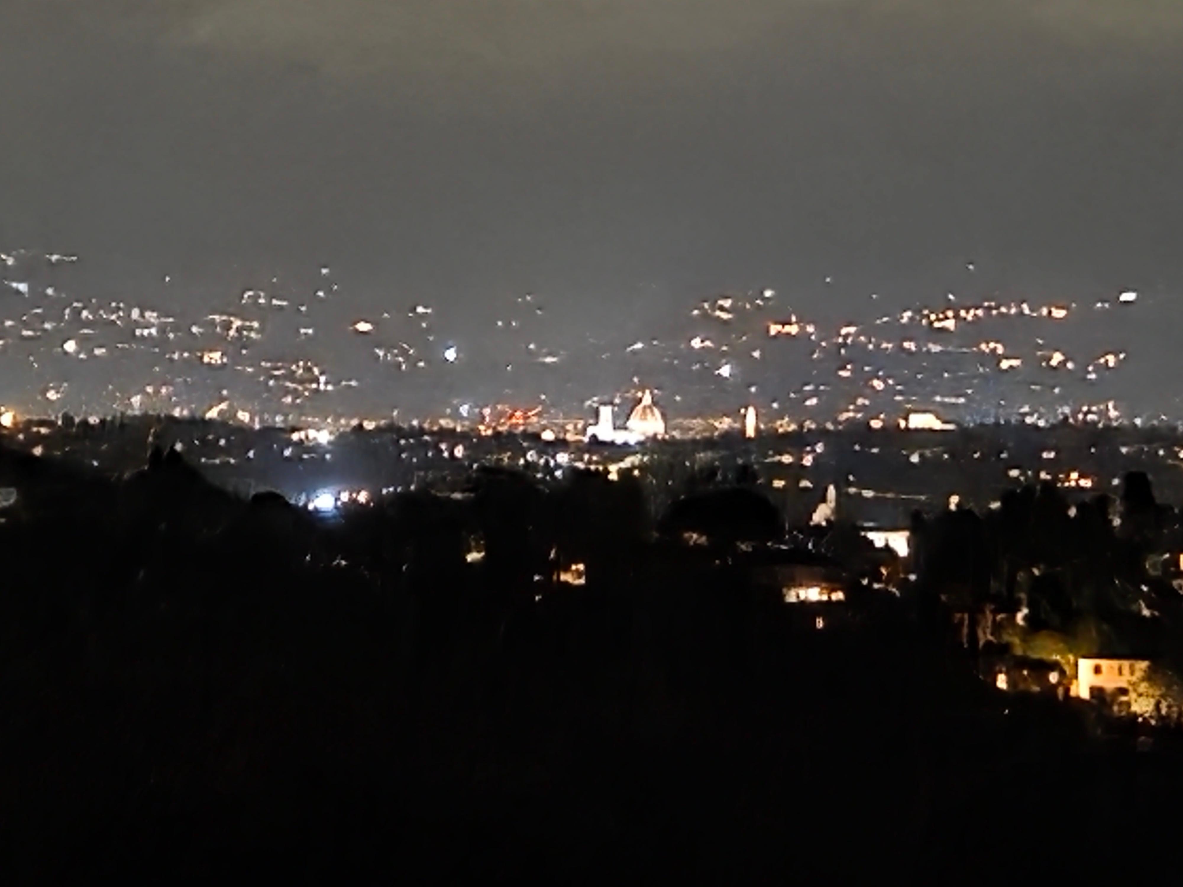 A night view of Florence in distance