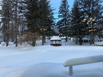 View of hotel grounds from breakfast