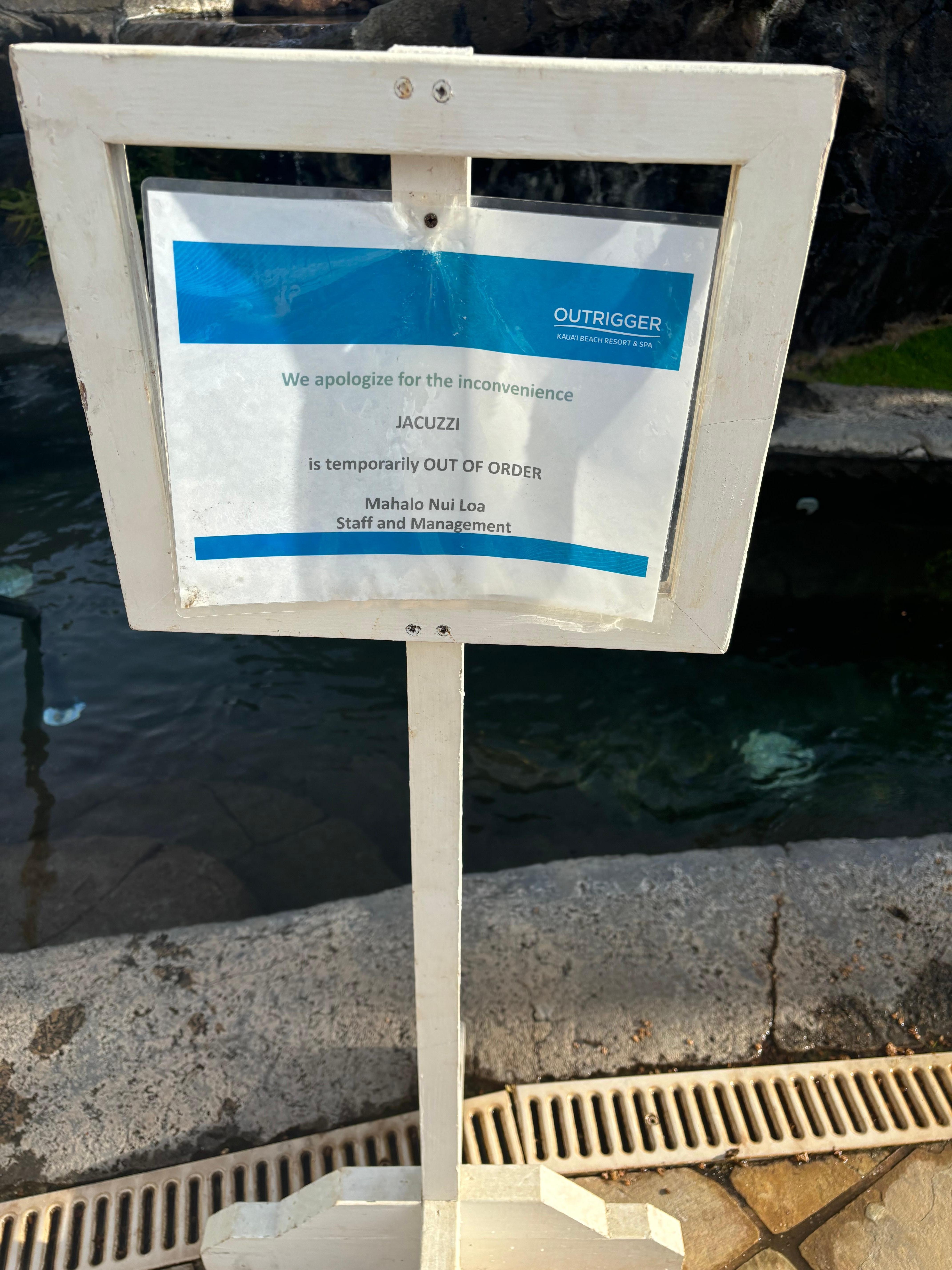 1/2 hot tubs out of order