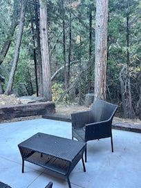 One of our 2 patios At our cabin.