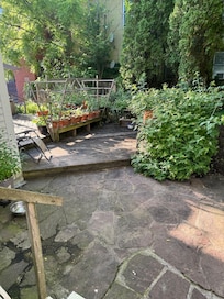 Relaxing private deck and herb garden