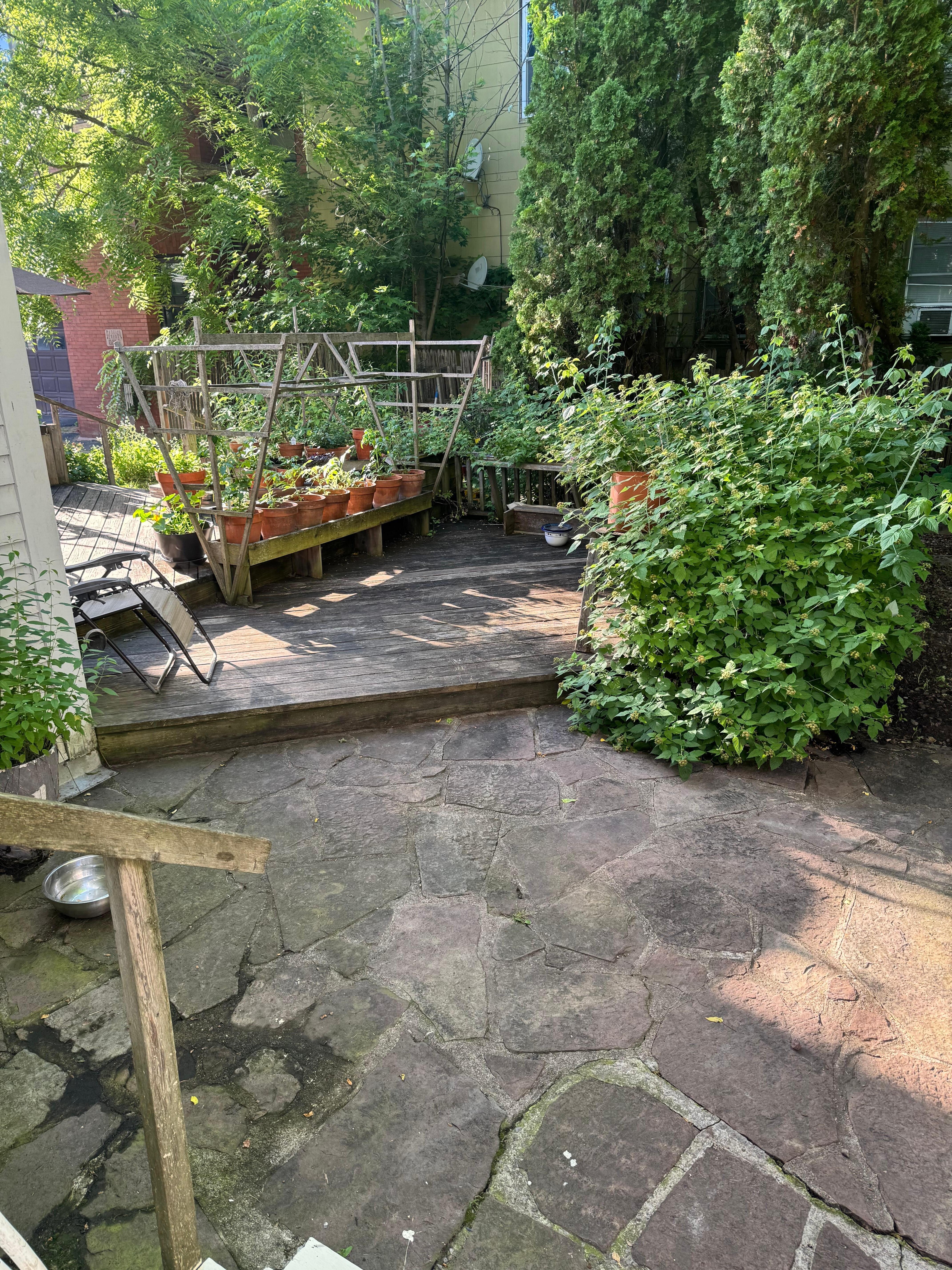 Relaxing private deck and herb garden