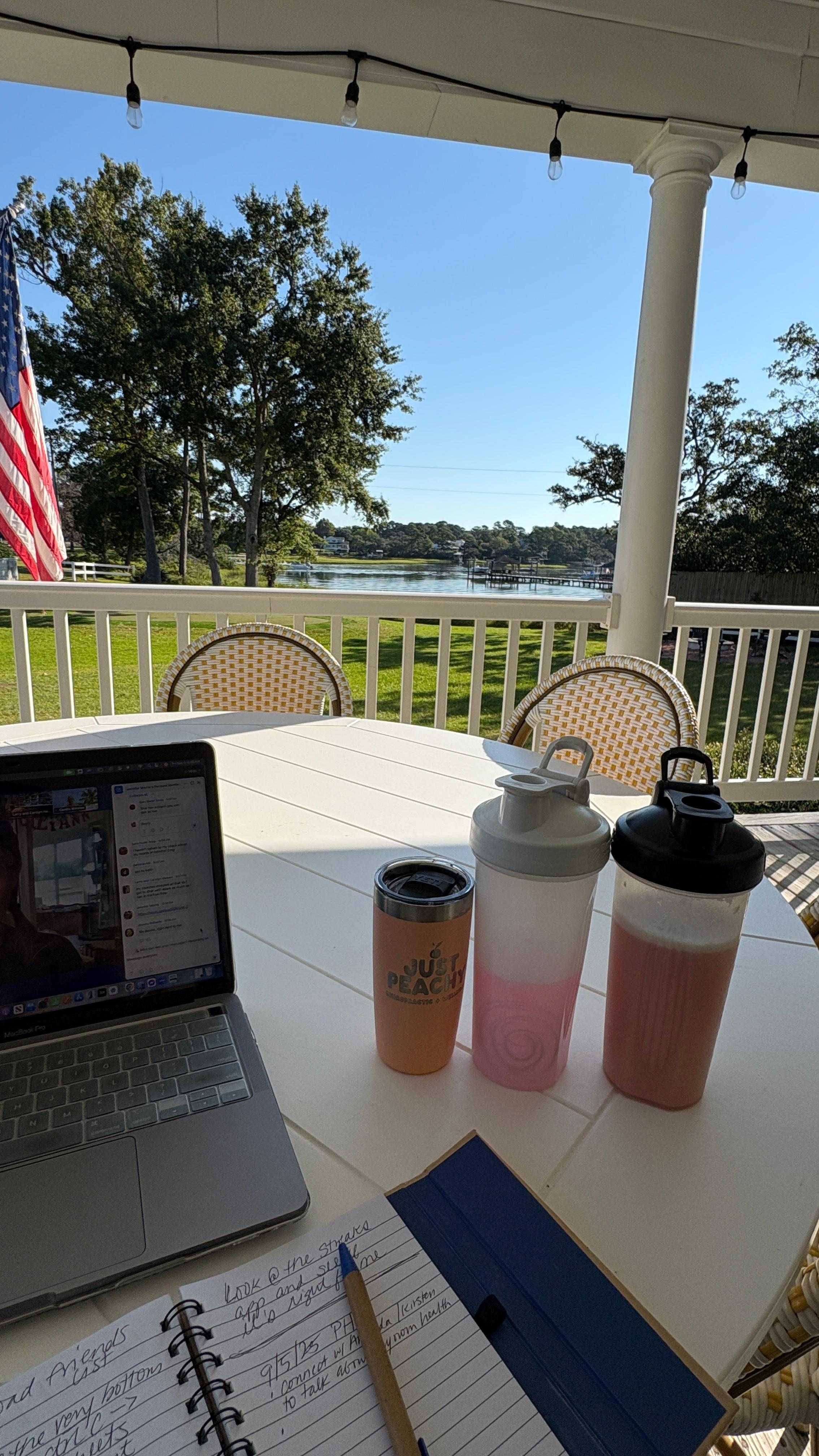 Did a little work from the beautiful porch!