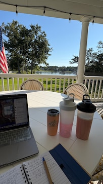 Did a little work from the beautiful porch!