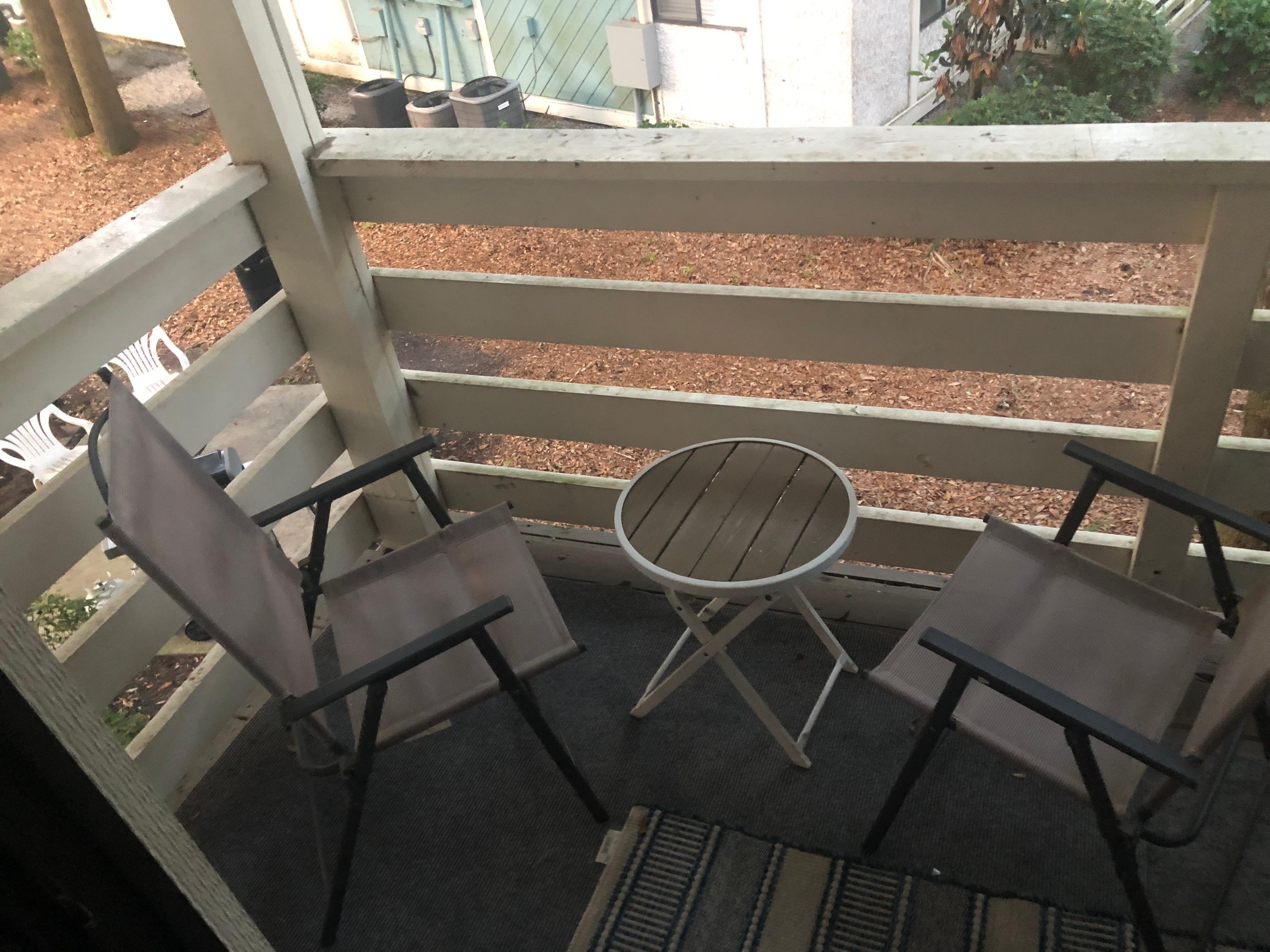 Balcony great for morning coffee 