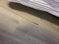 The ripped up floor.