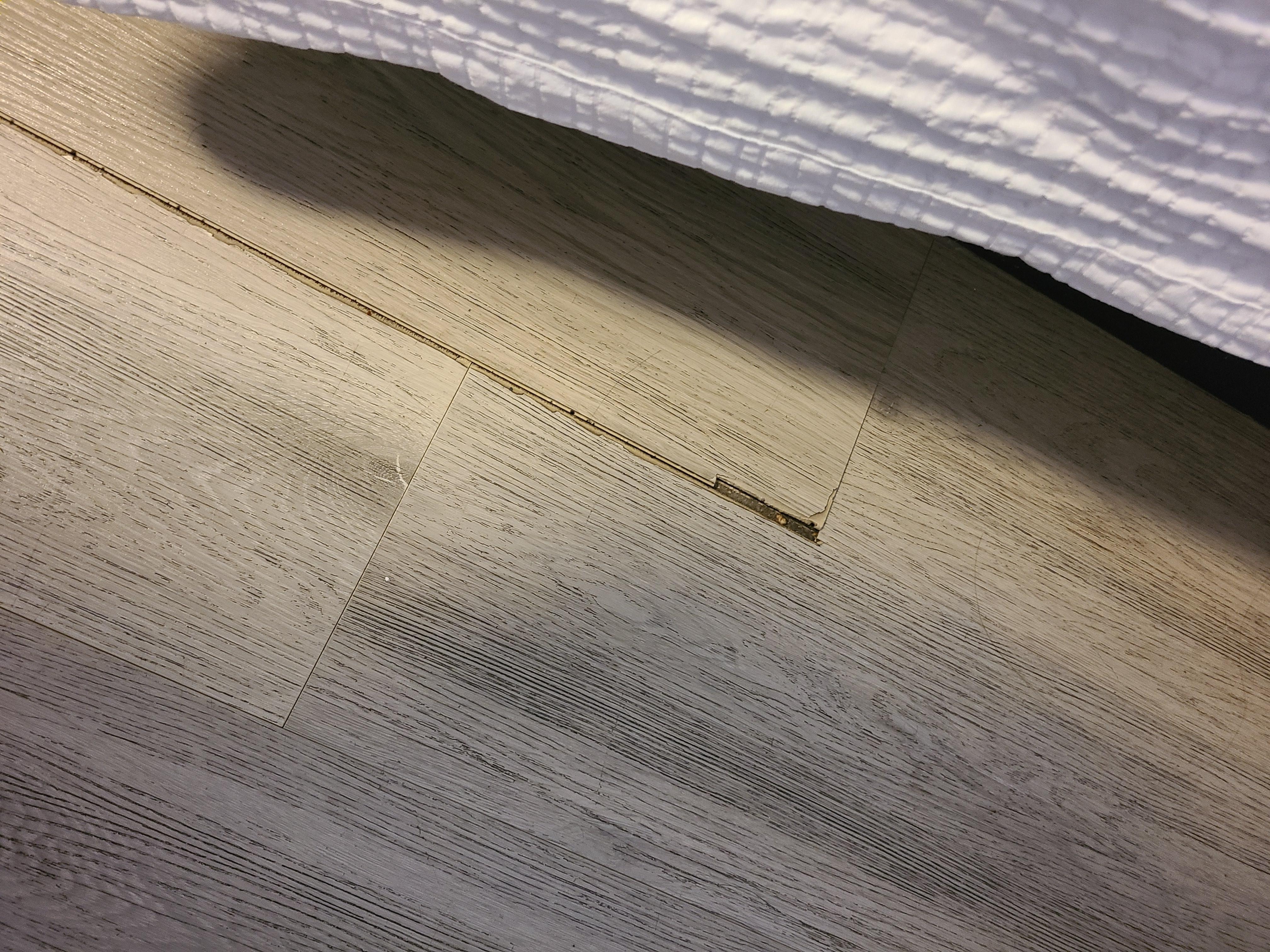 The ripped up floor.