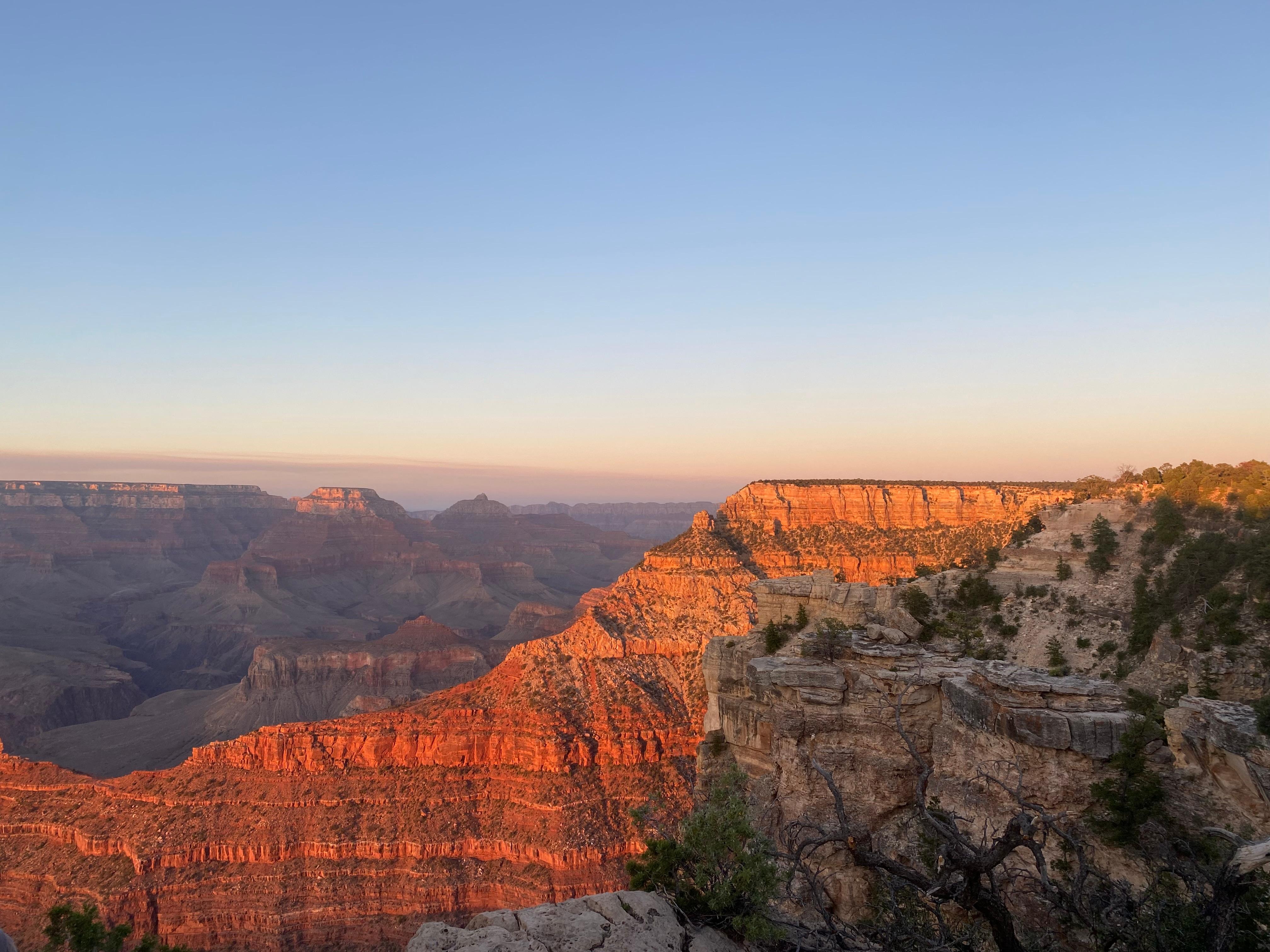 Mather Point at sunset.