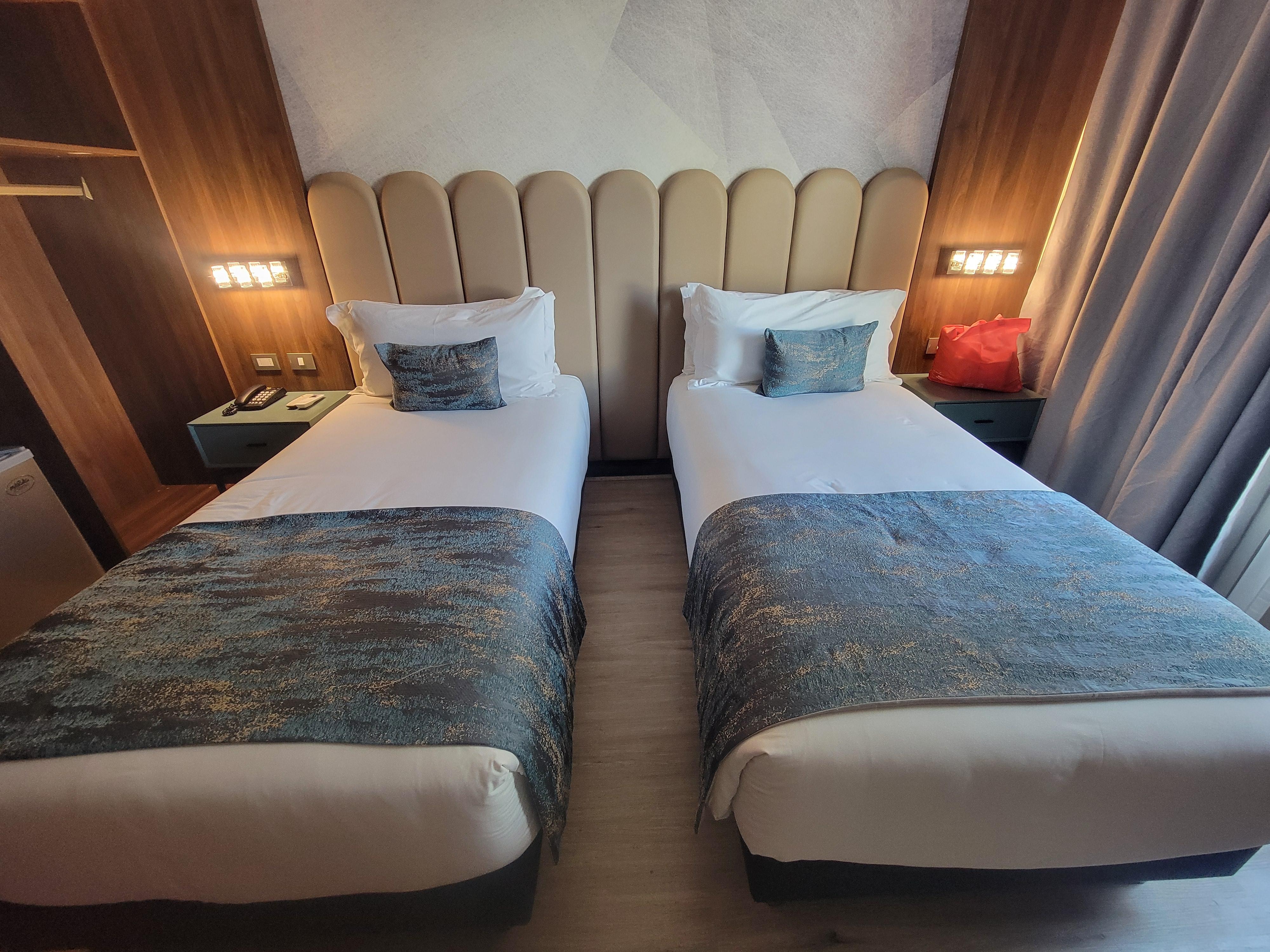 Small and inconvenient room, but good beds.