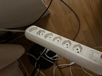 there was a safety pin jammed inside an extension cord