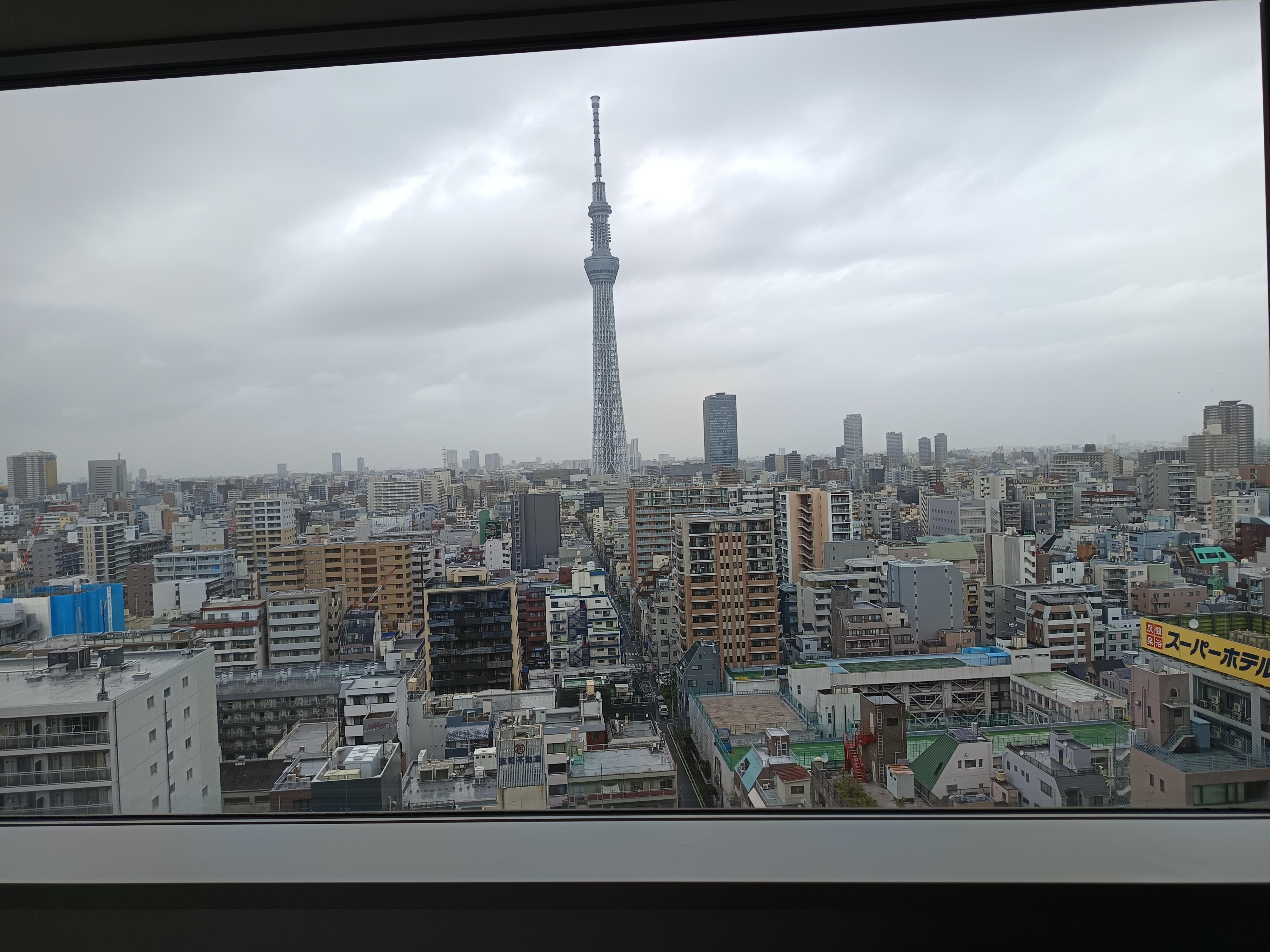 Great view of the city and sky tree.