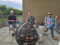 Nice fire pit and patio in the back yard. Very secluded.