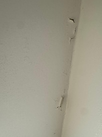 Peeling paint on ceiling